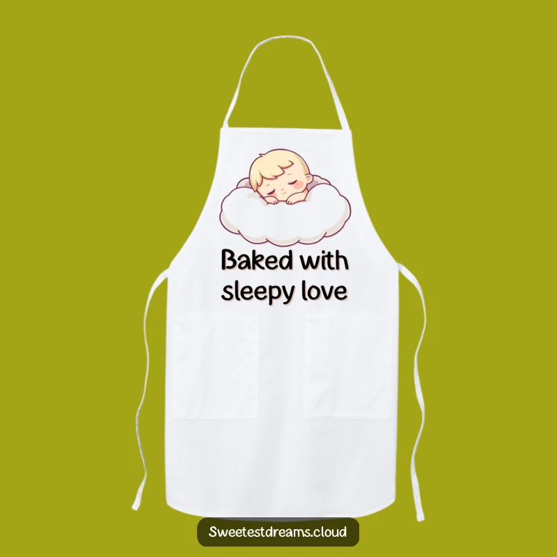 Funny Sleepy Character Apron: Cloud Kitchen Comfort, Chef Gift
