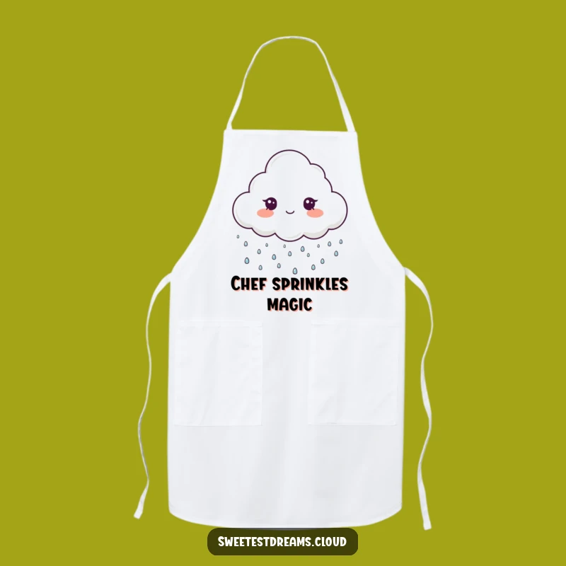 Funny Sparkle Apron - Cloud Rain Drops Kitchen Wear for Humorous Cooking