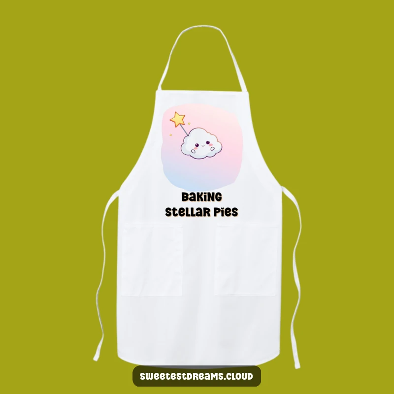 Funny Cloud Guiding Star Apron - Chef's Whimsical Celestial Kitchen Wear