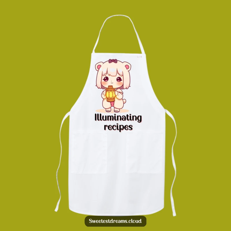 Funny Kawaii Lantern Apron: Kitchen Glowing Light Adventure Gear