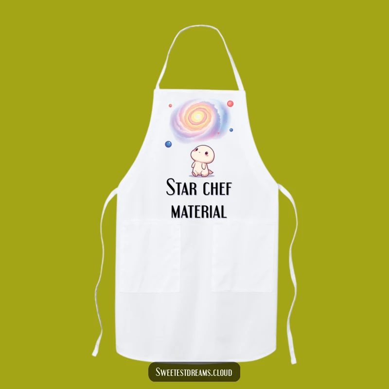 Funny Kawaii Nebula Apron: Cosmic Cooking Wonder Wear, Perfect Chef Gift
