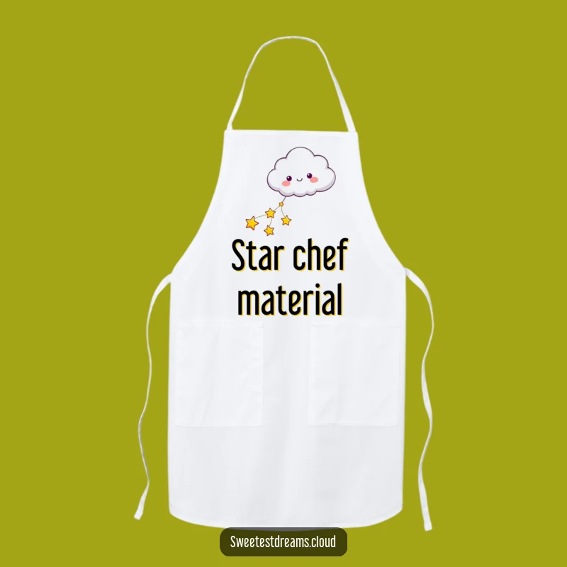 Funny Cloud Pulled by Stars Apron - Whimsical Chef's Delight, Gift