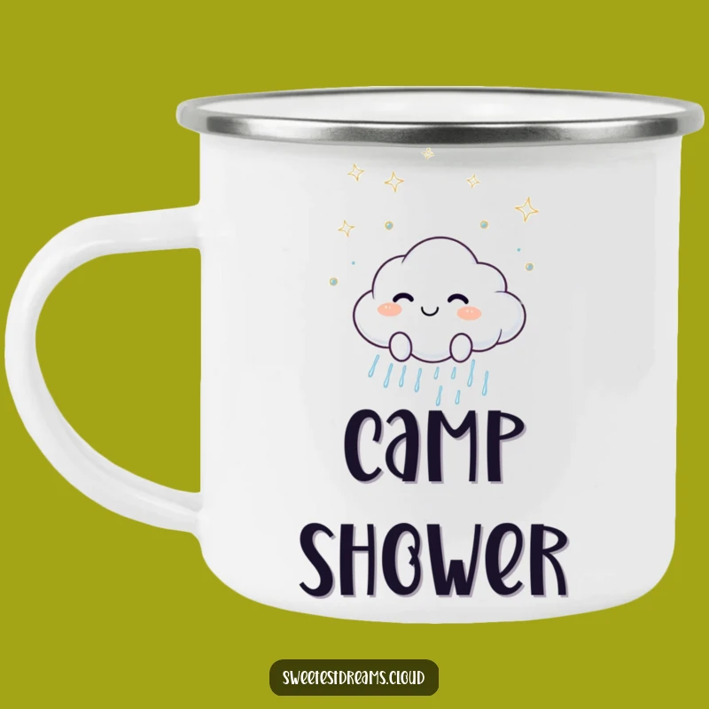 Funny Cloud Raindrops Camping Mug - Cheerful Outdoor Hydration