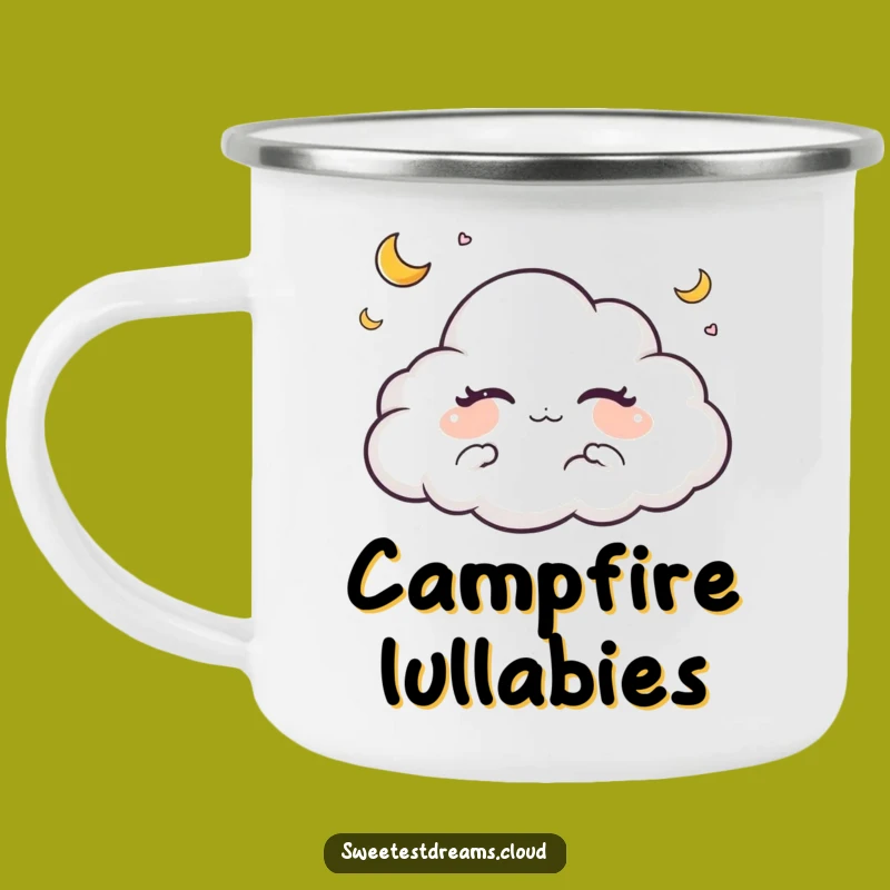 Funny Cloud Dreaming Moon Camping Mug - Peaceful Outdoor Sipping