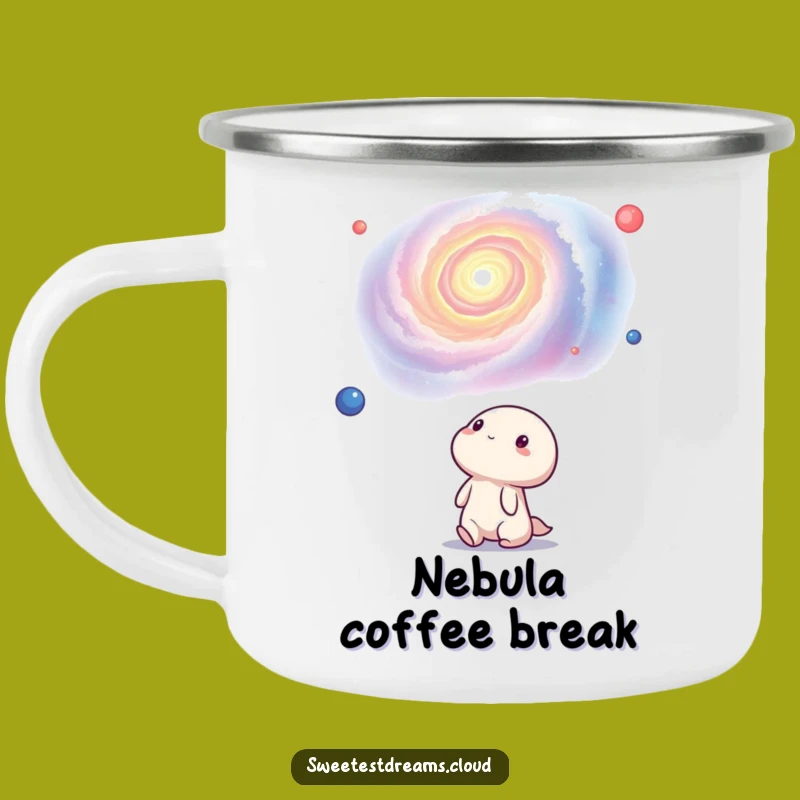 Funny Kawaii Nebula Camping Mug: Sturdy Cosmic Wonder Cup, Great Outdoor Gift