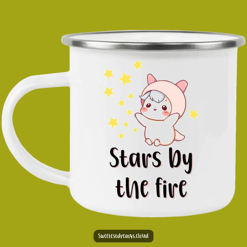 Funny Kawaii Star Toss Camping Mug: Night Sky Character for Celestial Adventures