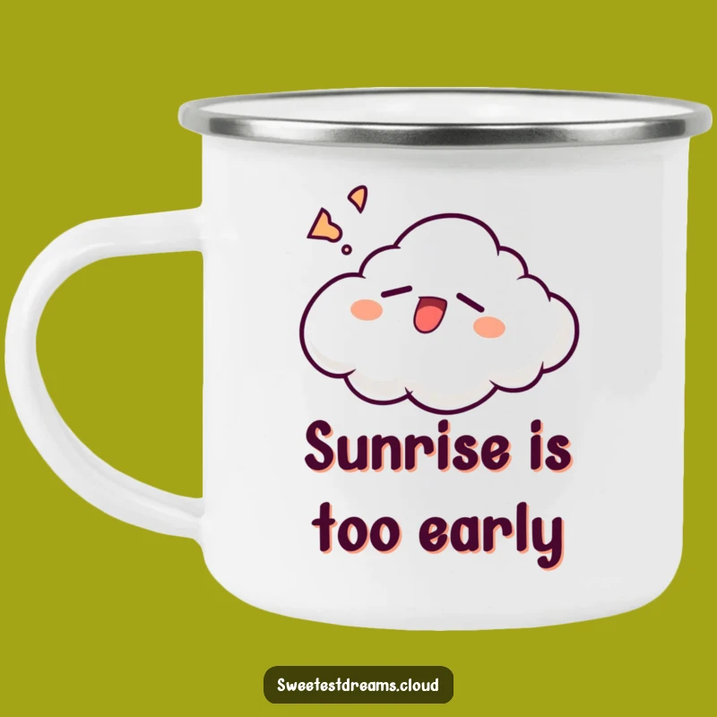 Funny Sleepy Cloud Camping Mug: Relaxed Yawning Character Gift