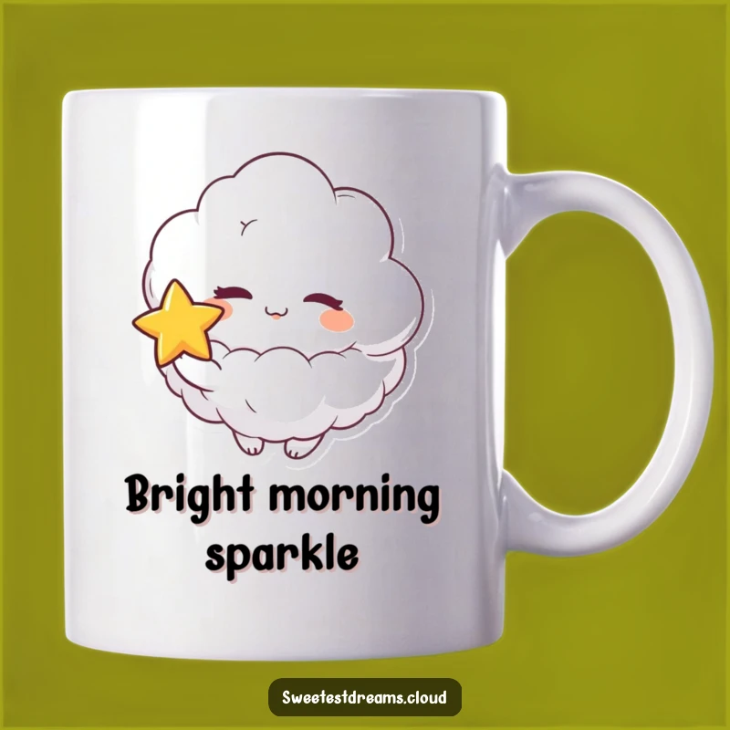 Funny Cloud Wink Star Mug: Playful Character for a Hilarious Gift