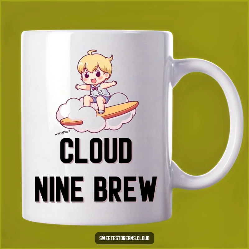 Funny Cloud Surfer Mug: Ride the Waves of Laughter, A Whimsical Gift