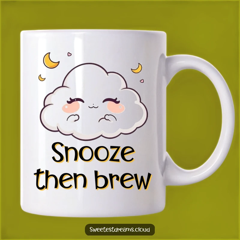 Funny Cloud Dreaming Moon Mug - Peaceful Slumber & Sweet Dreams