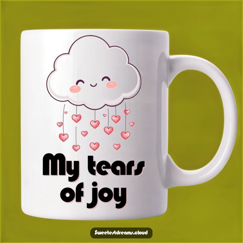 Funny Cloud Raining Hearts Mug - Adorable Cute Character Gift