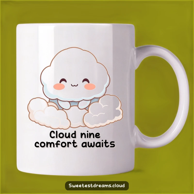 Funny Happy Cloud Mug - Cozy Comfort, Gentle Smile, Perfect Gift