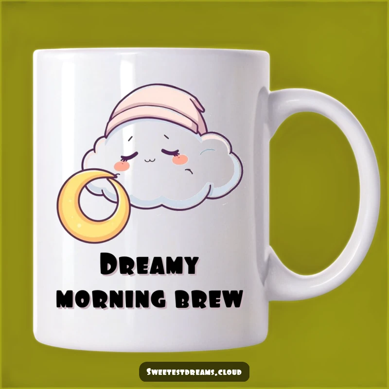 Funny Sleepy Cloud Moon Mug: Cozy Cloud Nuzzles Moon, Perfect Funny Gift for Sweet Dreams