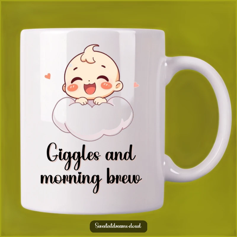 Funny Joyful Character Cloud Mug: Giggling Humor Gift for Happy Days