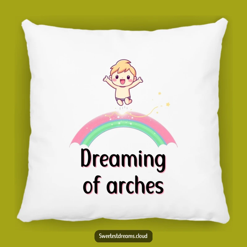 Funny Rainbow Leaper Pillow: Comfy Character Art, Ideal Funny Gift