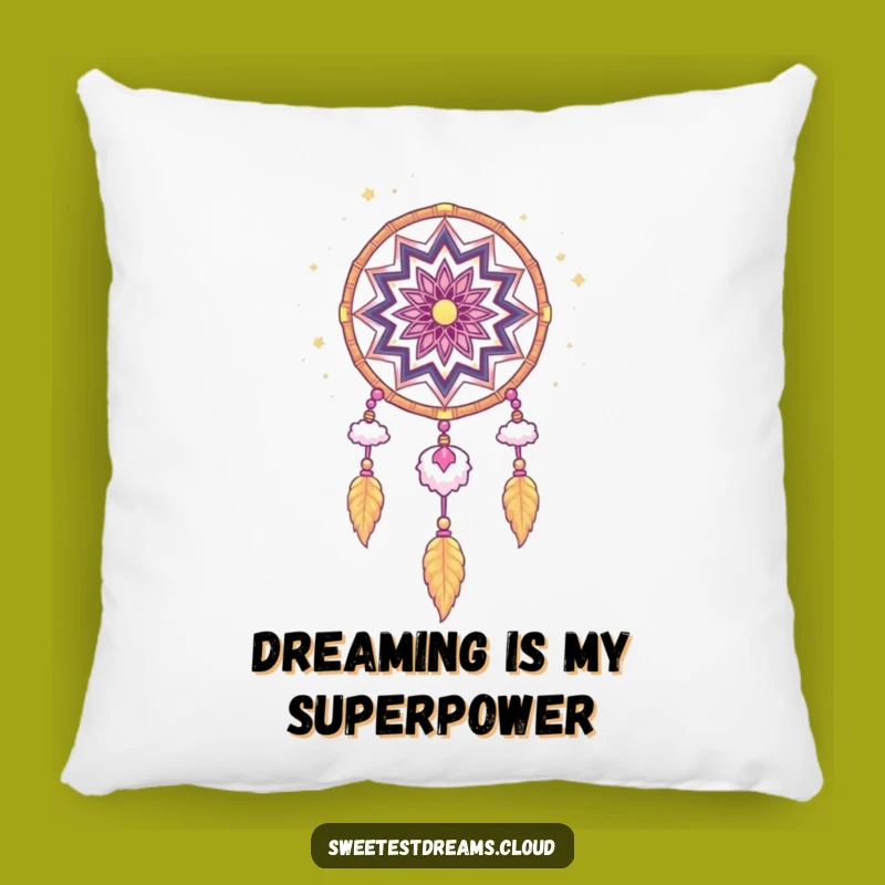 Funny Dream Catcher Pillow: Whimsical Stardust & Cloud Comfort, Cozy Gift
