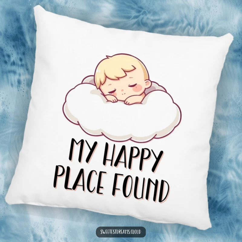 Funny Sleepy Character Pillow designed for maximum comfort, featuring a character snuggling into a cloud for humorous, cozy relaxation.