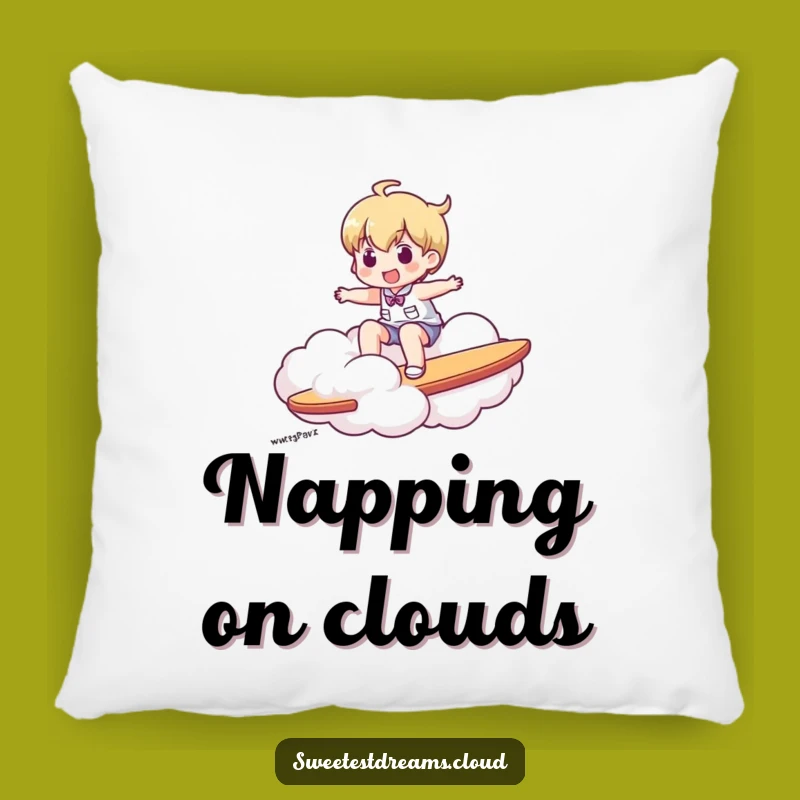 Funny Cloud Surfer Pillow: Dreamy Comfort for Your Adventurous Soul