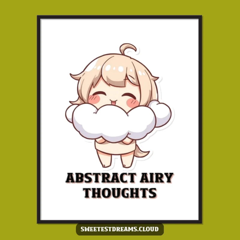 Funny Cloud Blower Digital Art: Whimsical Character Decor for a Funny Gift