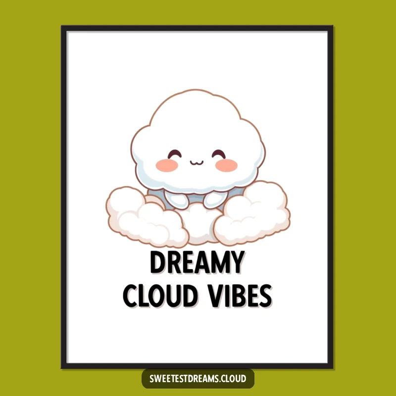 Funny Happy Cloud Digital Art - Instant Cozy Decor, Gentle Ambiance, Gift