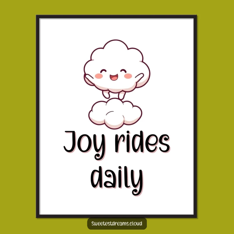 Funny Cloud Bouncing Digital Art: Instant Joyful Charm