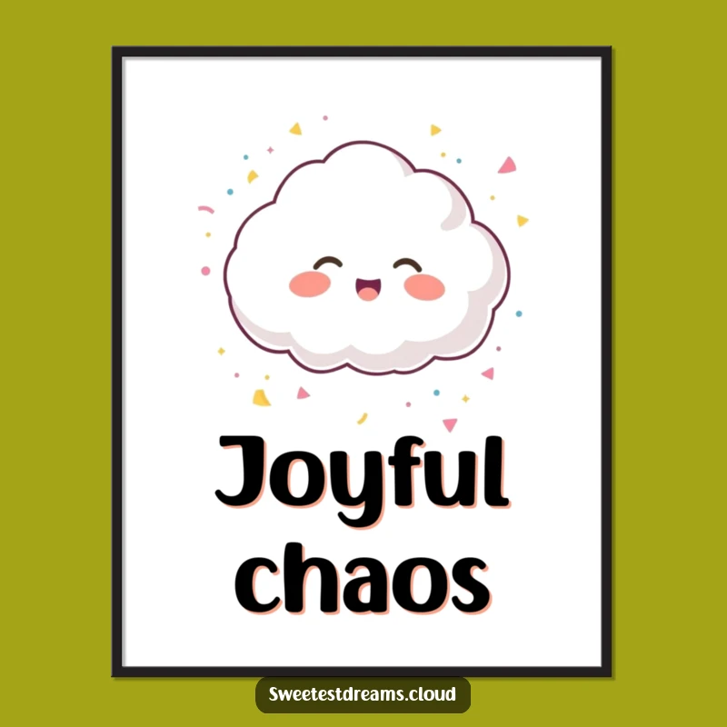 Funny Giggling Cloud Digital Art - Instant Party Decor, Perfect Funny Gift
