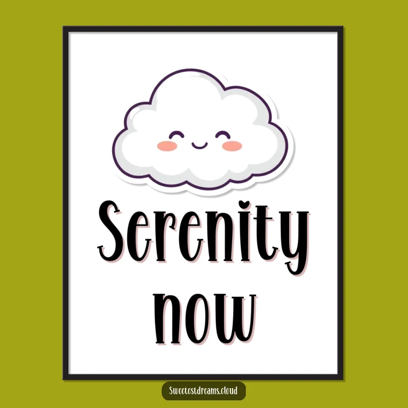 Funny Happy Cloud Digital Art - Instant Joyful Decor, Perfect Funny Gift