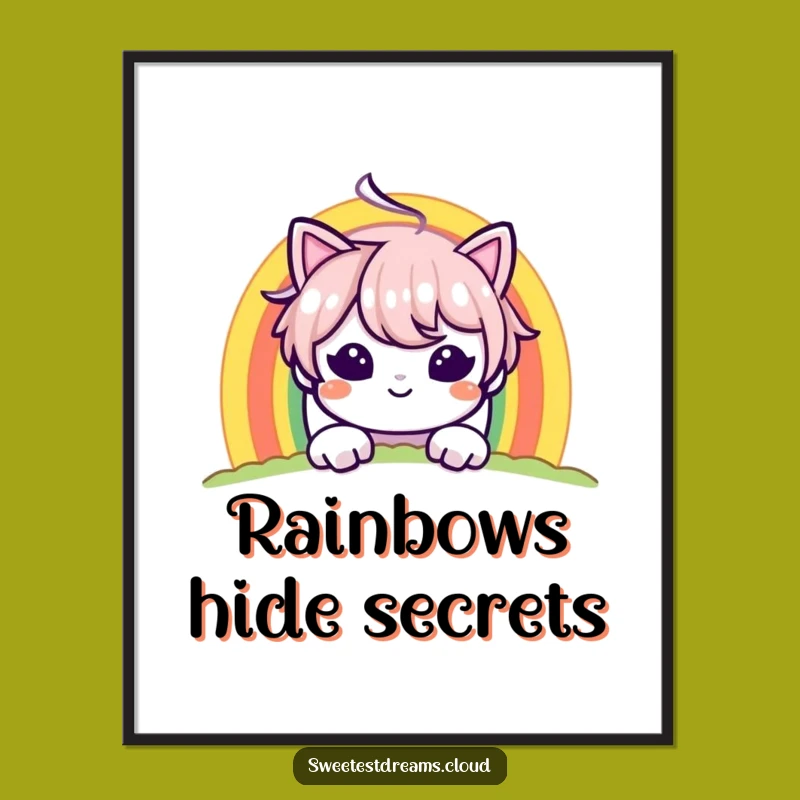 Funny Mischief Rainbow Digital Art: Character Art, Instant Funny Gift Download