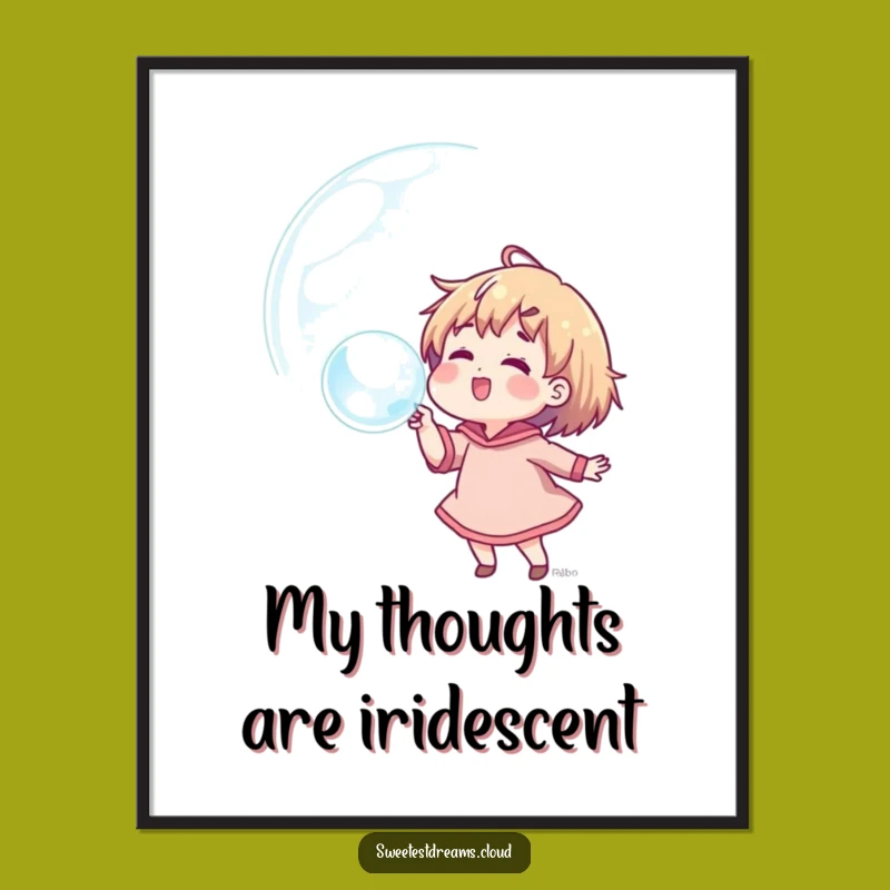 Funny Dream Bubble Digital Art: Character Art, Instant Funny Gift Download