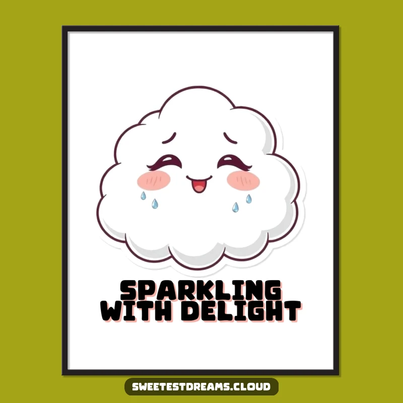 Funny Giggling Cloud Digital Art: Instant Joyful Decor!