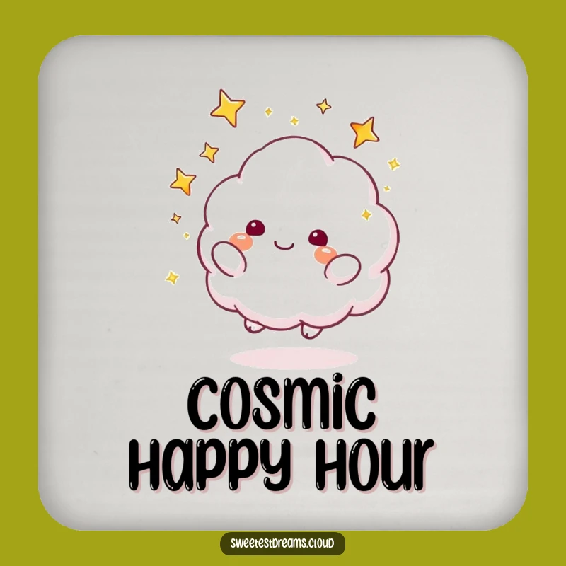 Funny Cloud Stars Coaster: Protect with Sparkly Clouds, Unique Funny Gift