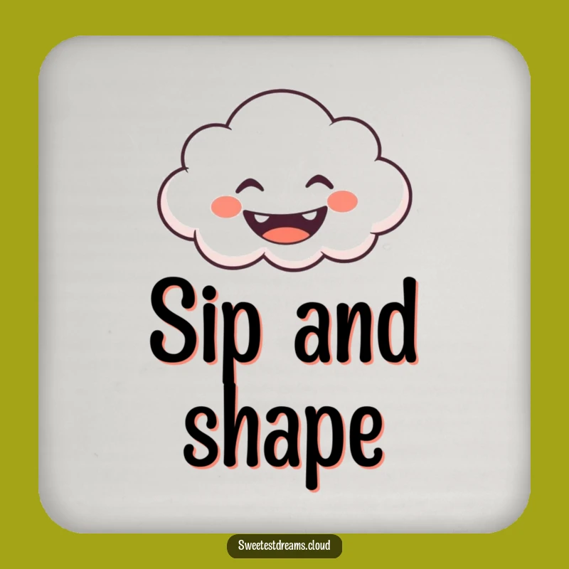 Funny Grinning Cloud Coaster: Protect with Whimsy, Unique Funny Gift
