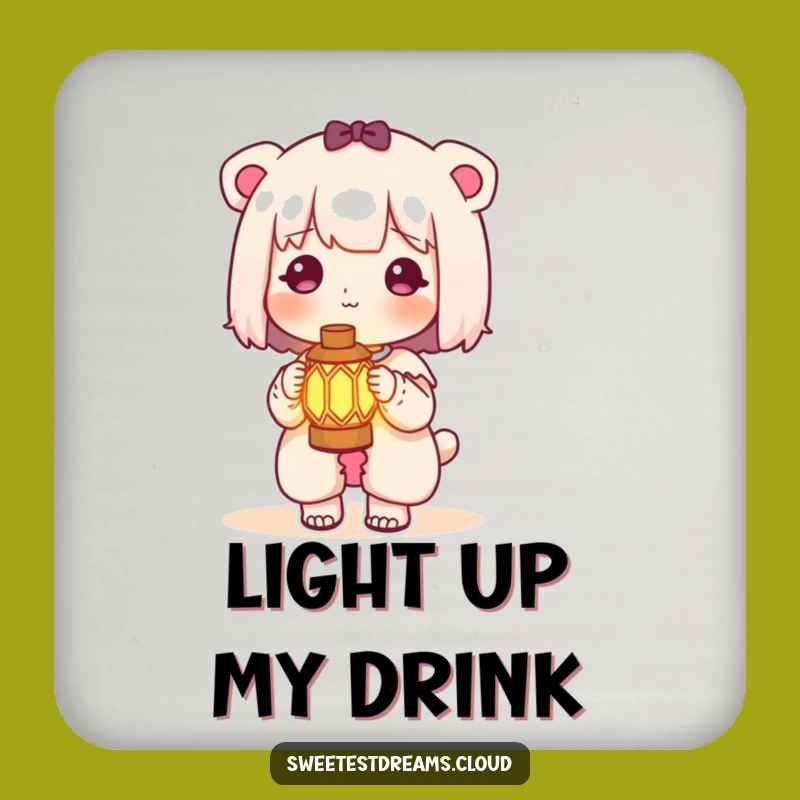 Funny Kawaii Lantern Coaster: Glowing Light Drink Protector