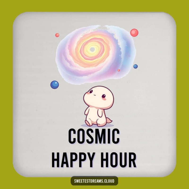 Funny Kawaii Nebula Coaster: Cute Cosmic Wonder Drink Protector, Perfect Gift