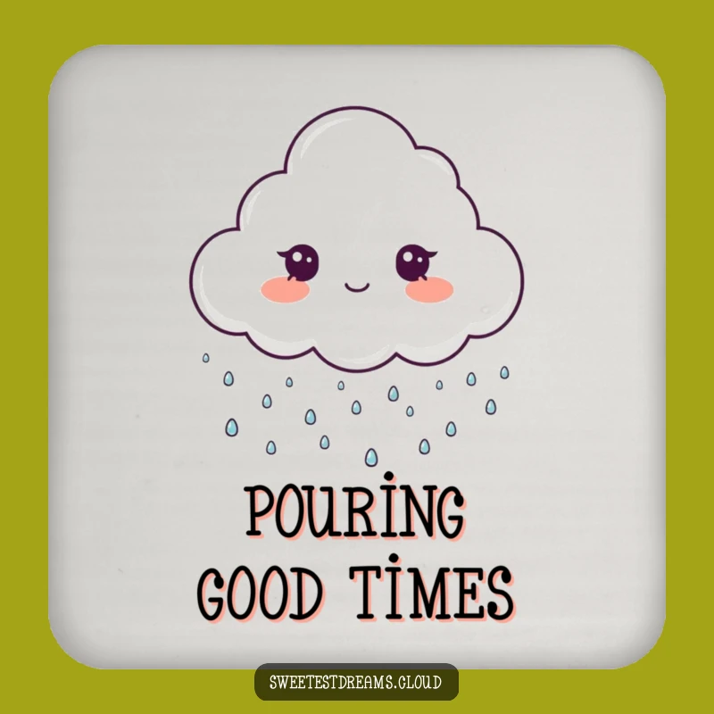Funny Sparkle Coaster - Cloud Rain Drops Protector for Humorous Tables