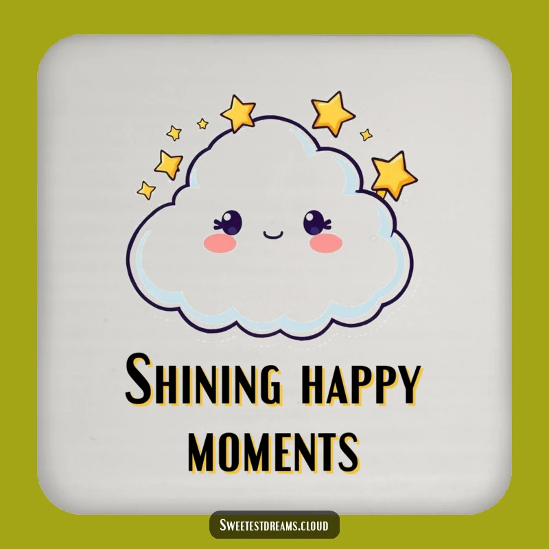 Funny Twinkling Cloud Drink Coaster: Whimsical Starry Table Protection Gift