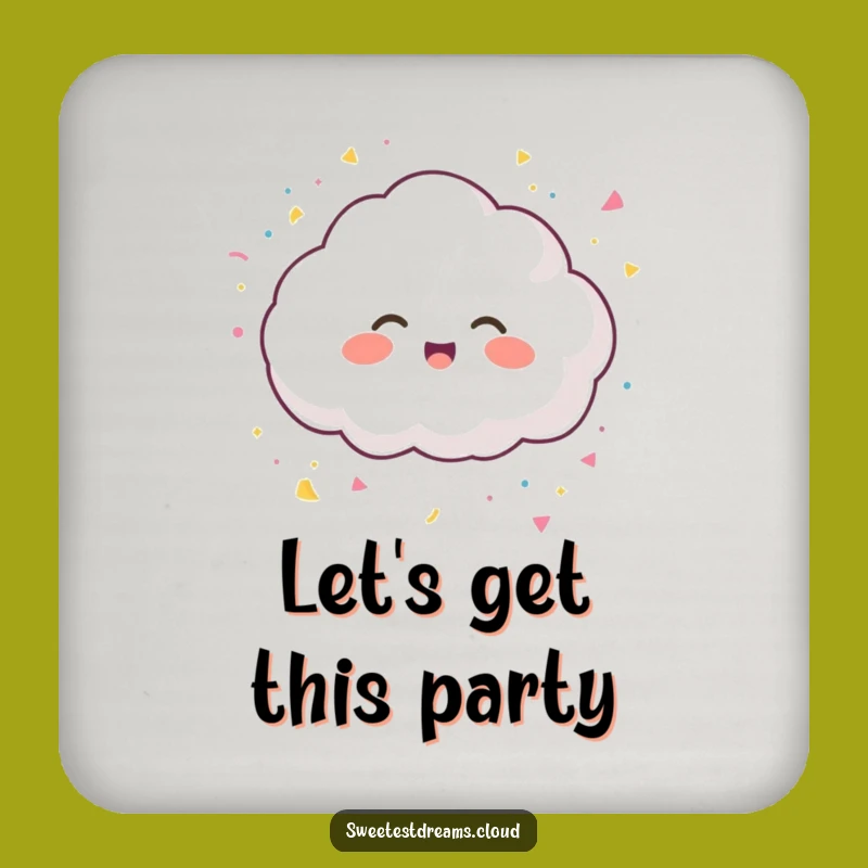 Funny Giggling Cloud Drink Coaster - Festive Surface Protection, Cute Funny Gift