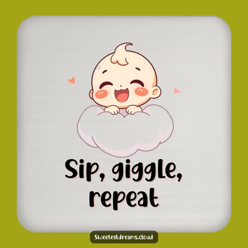 Funny Giggling Character Cloud Drink Coaster: Protect Surfaces with Joy