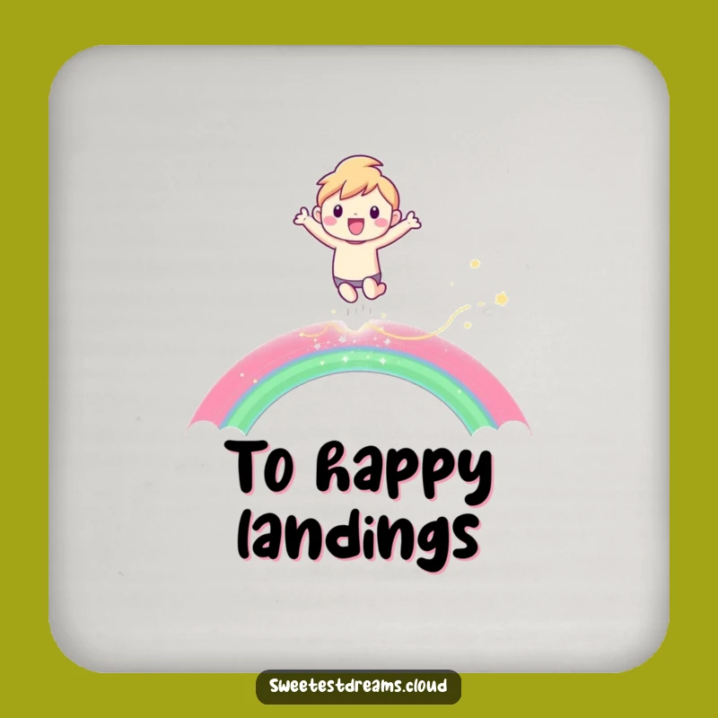 Funny Rainbow Leaper Coaster: Protect Surfaces with a Vibrant Character