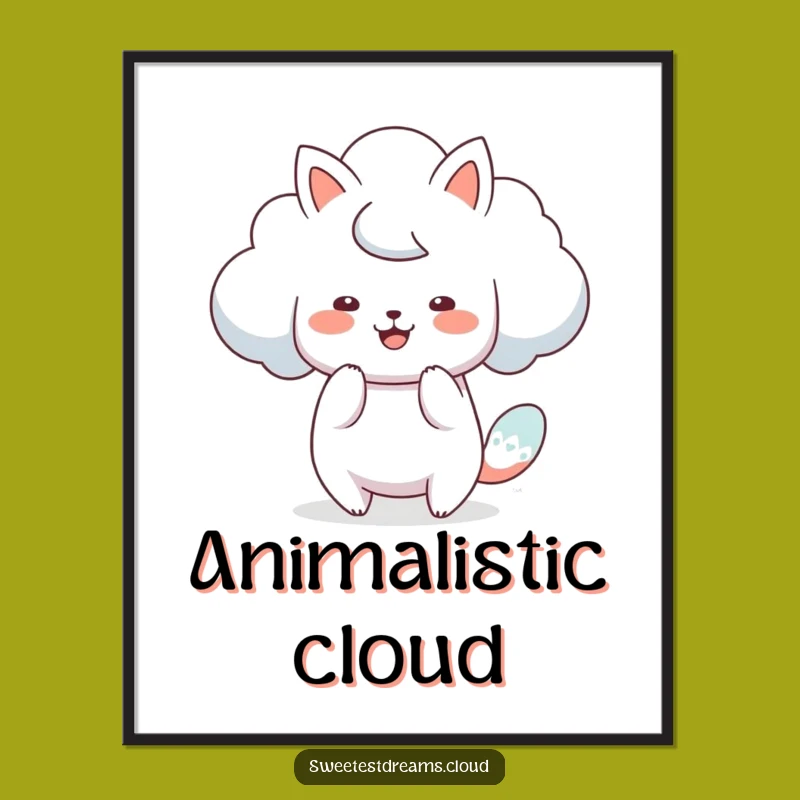 Funny Cloud Animal Poster: Artistic Transformations for Your Walls!