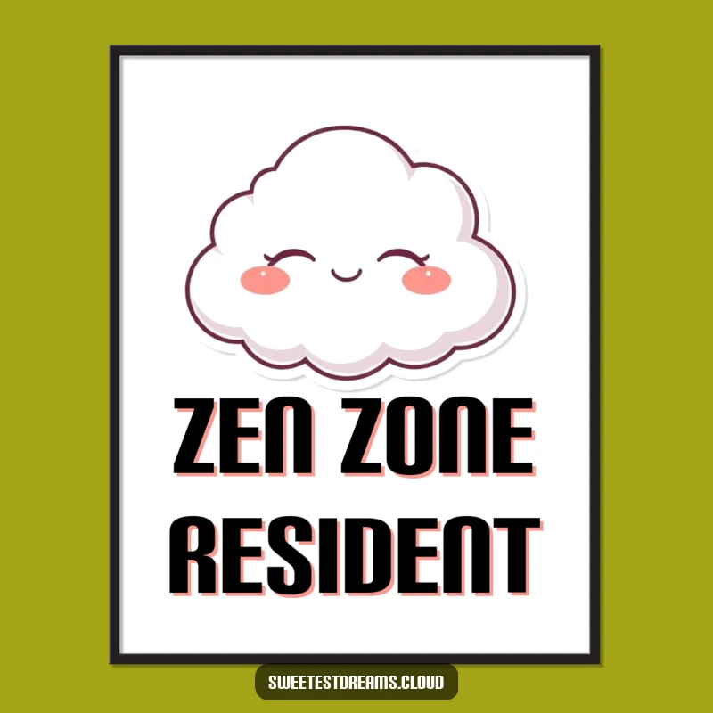 Funny Serene Cloud Poster - Peaceful Atmospheric Wall Art