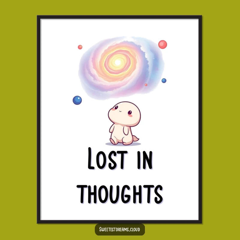 Funny Kawaii Nebula Poster: Whimsical Cosmic Wonder Art Print, Great Gift
