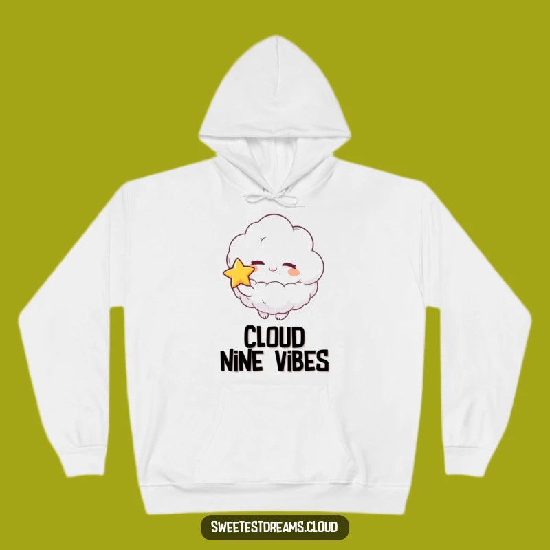 Funny Cloud Wink Star Hoodie: Cozy Playful Character for Hilarious Comfort