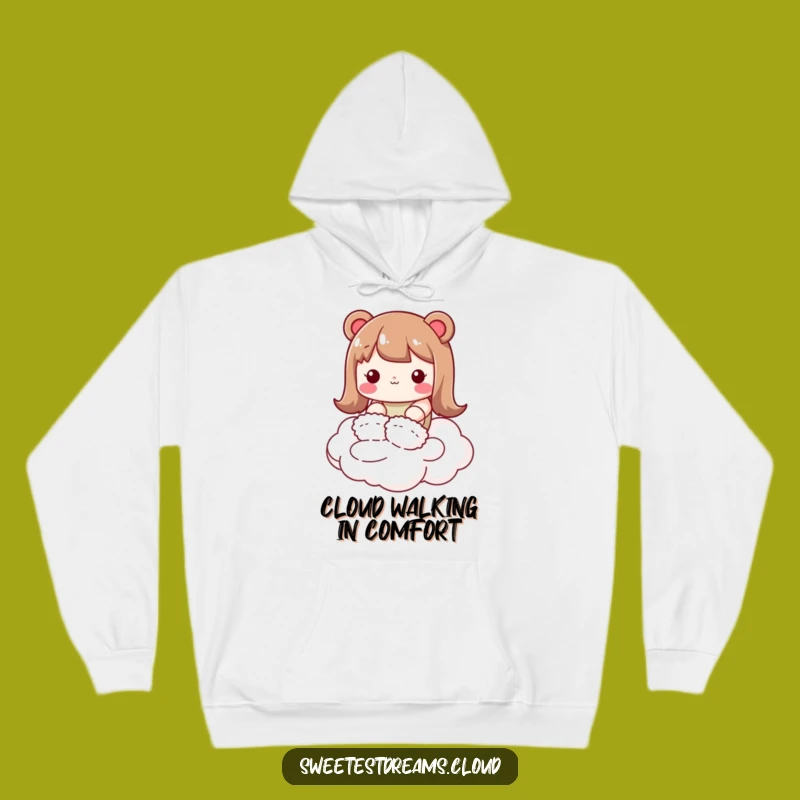 Cozy Funny Kawaii Cloud Walker Hoodie: Slippers Character Comfort