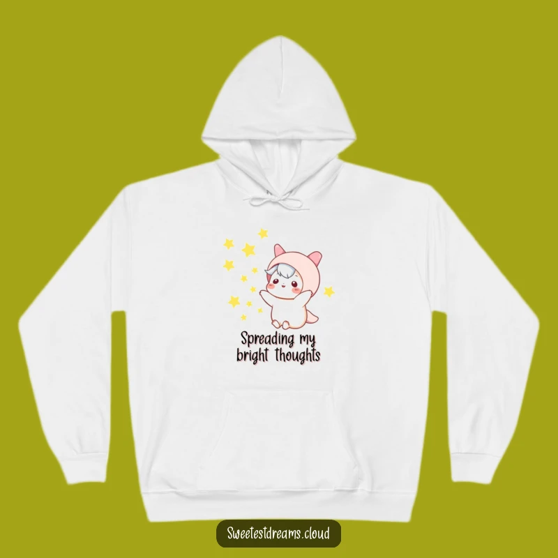 Cozy Funny Kawaii Star Toss Hoodie: Magical Night Sky Character Comfort