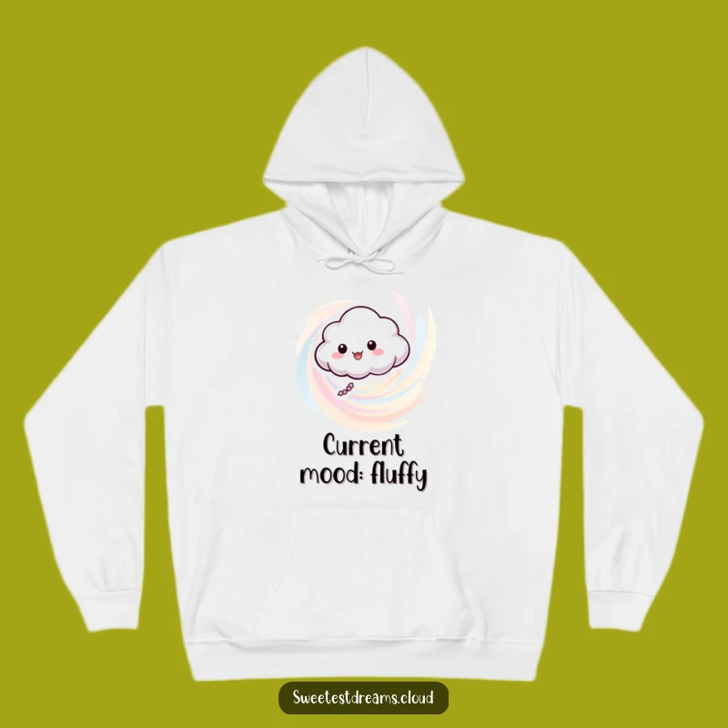 Funny Cloud Character Pastel Swirl Hoodie - Cozy & Dreamy Comfort