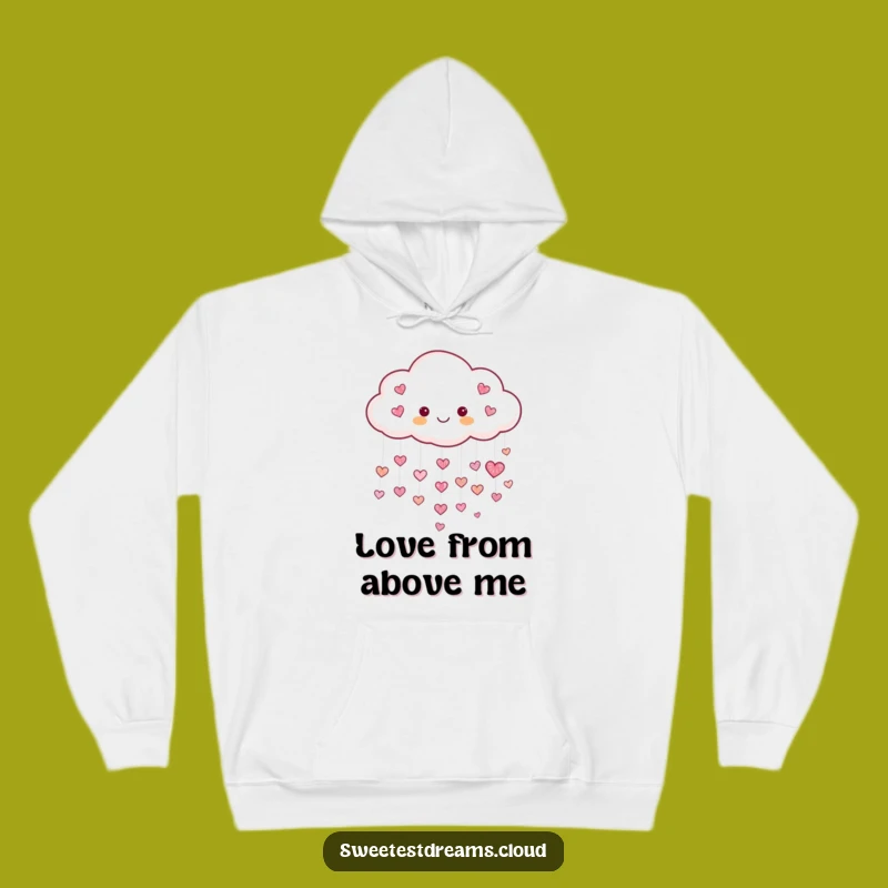 Cozy Funny Heart Cloud Hoodie: Raining Love Comfort, Warm Funny Gift