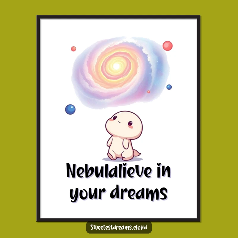 Free Printable Kawaii Nebula Wall Art: Funny Downloadable Decor for Dreamers