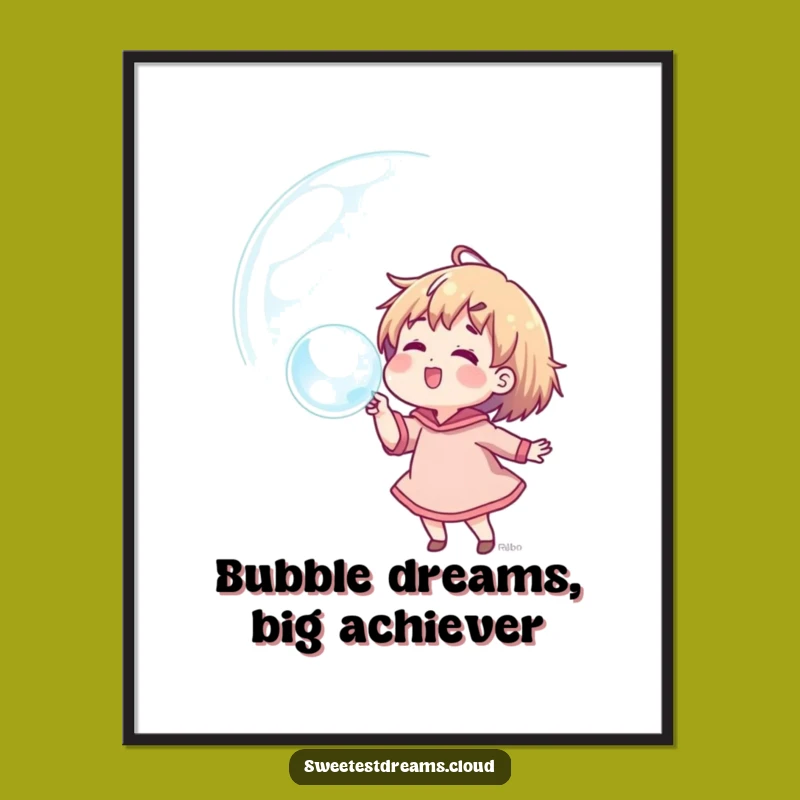 Free Printable Wall Art: Dream Bubble Character - Funny Downloadable Art Gift