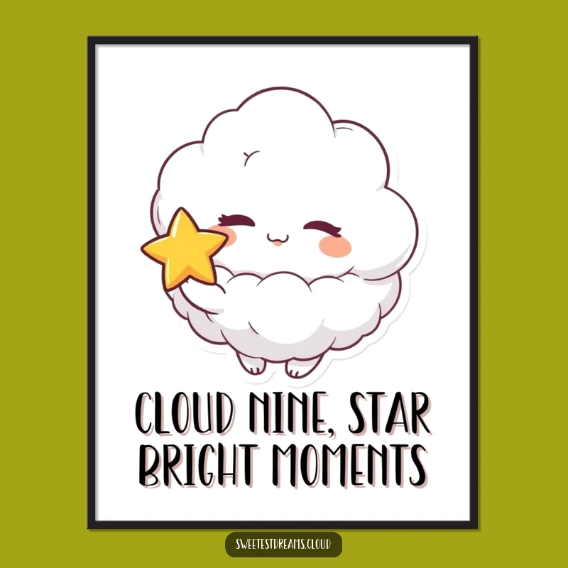 Free Printable Wall Art: Funny Cloud Star - Dreamy Downloadable Decor!